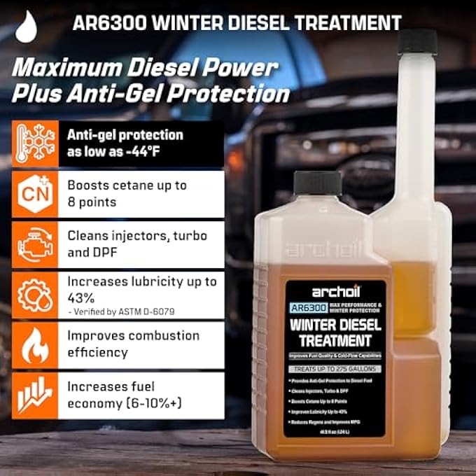Archoil AR6300 WINTER DIESEL TREATMENT - TREATS 275 GALLONS - ADDITIVE FOR ALL DIESEL VEHICLES INCLUDES ANTI-GEL PROTECTION - Image 2